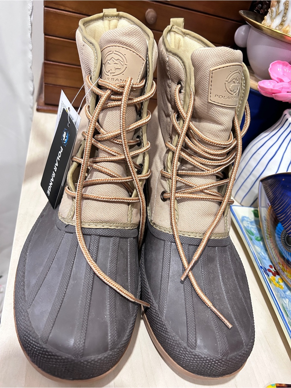 Polar Range Men’s Tan and Brown Waterproof Duck Boots